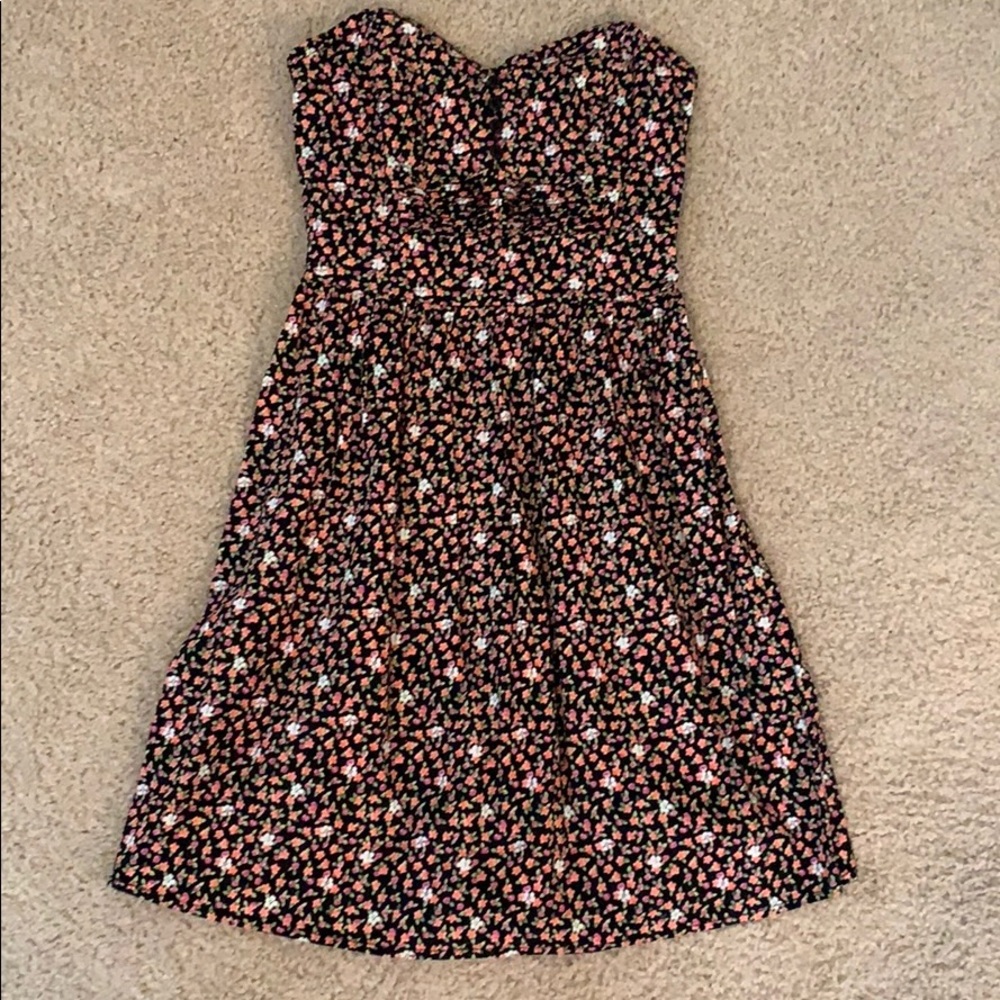 Strapless Floral Dress
